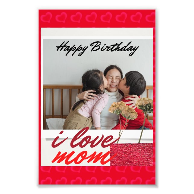 Foto Feliz cumpleaños, amo a mamá. (Frente)