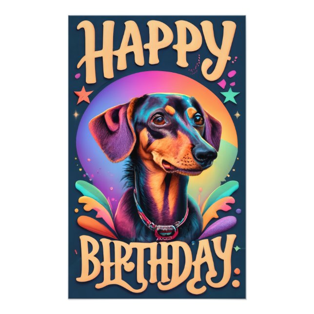 Foto Feliz cumpleaños Dachshund (Frente)