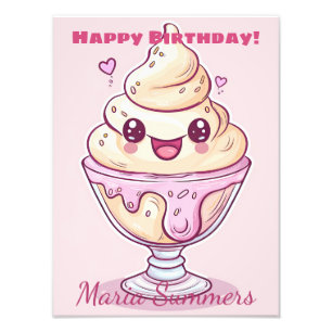 Foto Feliz cumpleaños Dondurma helado Kawaii Personaliz