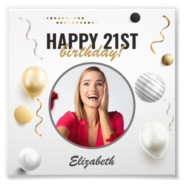 Foto Feliz cumpleaños, Personalizado, regalo moderno de (Frente)