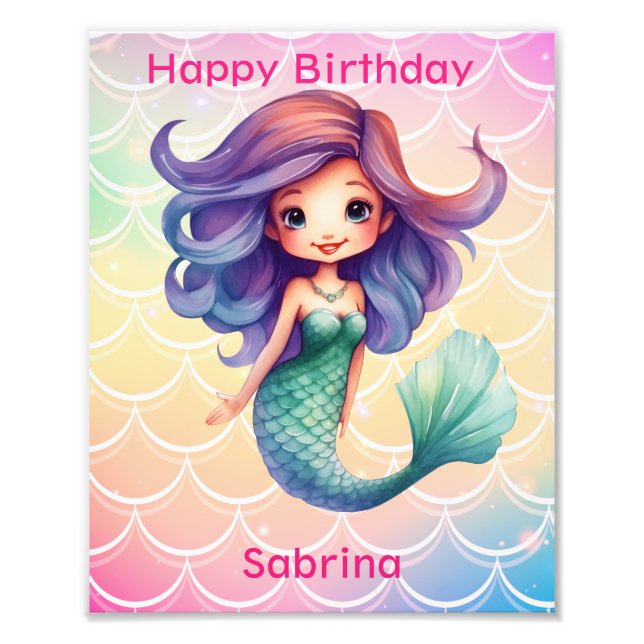 Foto Feliz cumpleaños, sirena del Chica (Frente)