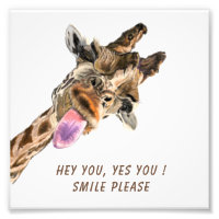 Feliz Giraffe Tonga fuera de divertida imagen