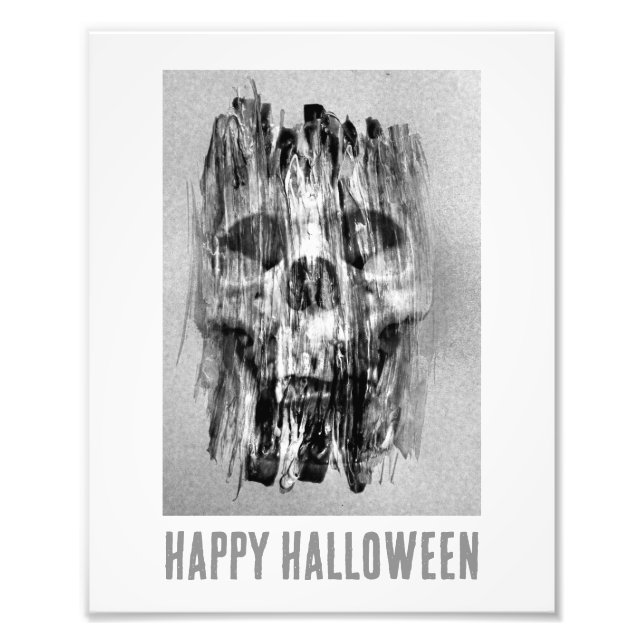 Foto Feliz Halloween. Cráneo angustiado (Frente)