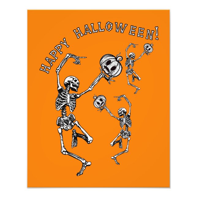 Foto Felíz Halloween Dancing Skeleton Danse Macabre (Frente)