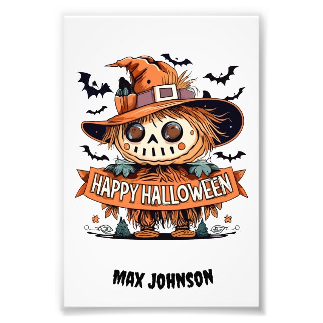 Foto Feliz Halloween - Naranja de citas negro (Frente)