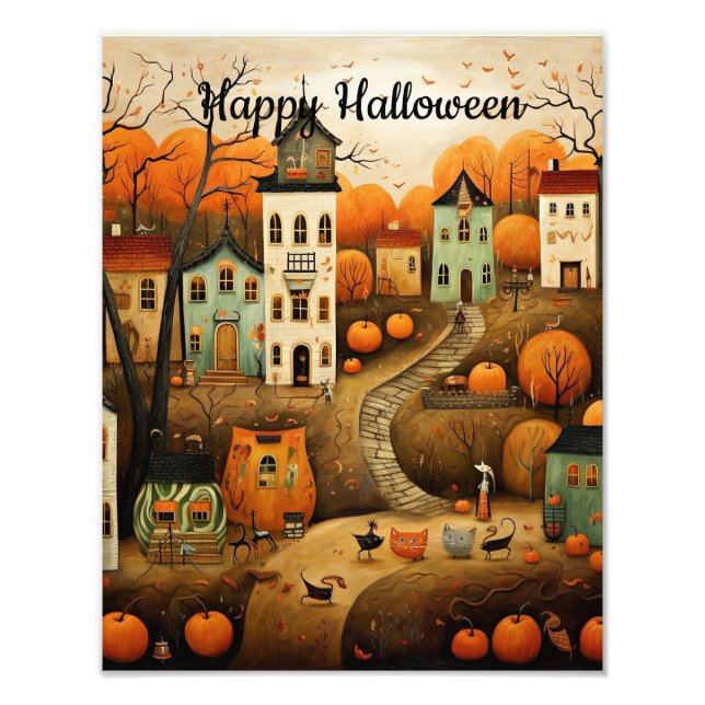Foto Feliz ilustracion colorido de Halloween (Frente)