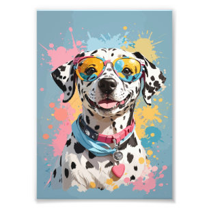 Foto feliz ilustracion del perro dálmata
