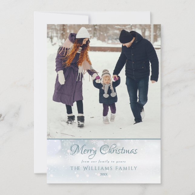 Foto Feliz Navidad Elegante Escarcha de Invierno (Anverso)