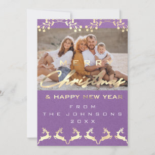 Foto Feliz Navidad Feliz Kraft Gold Purple