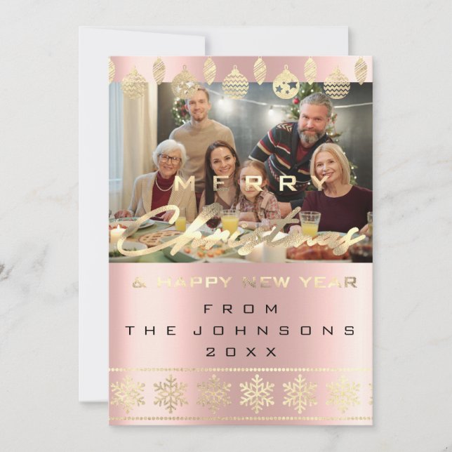 Foto Feliz Navidad Feliz Rosa de Año Nuevo (Anverso)