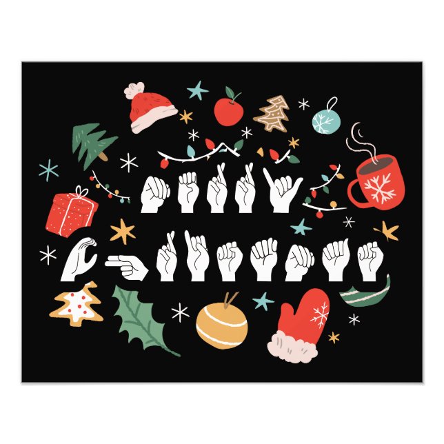 Foto Feliz Navidad - Lenguaje de Rótulo americano ASL I (Frente)