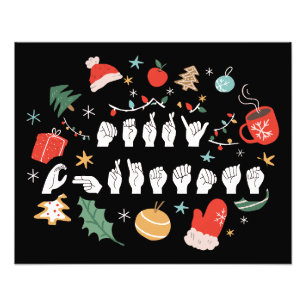 Foto Feliz Navidad - Lenguaje de Señas Americano III