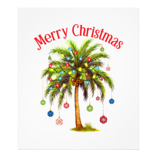 Foto Feliz Navidad Luz de Palma Tropical Hawaiano