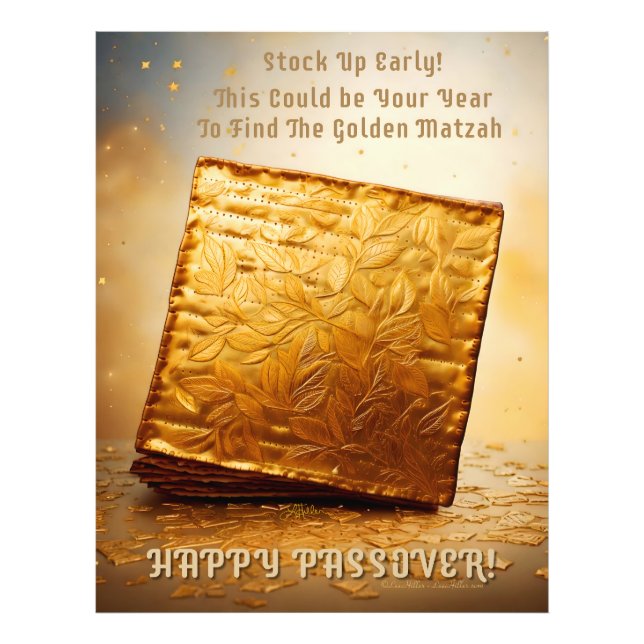 Foto ¡Feliz Pésaj! Matzá dorada (Frente)