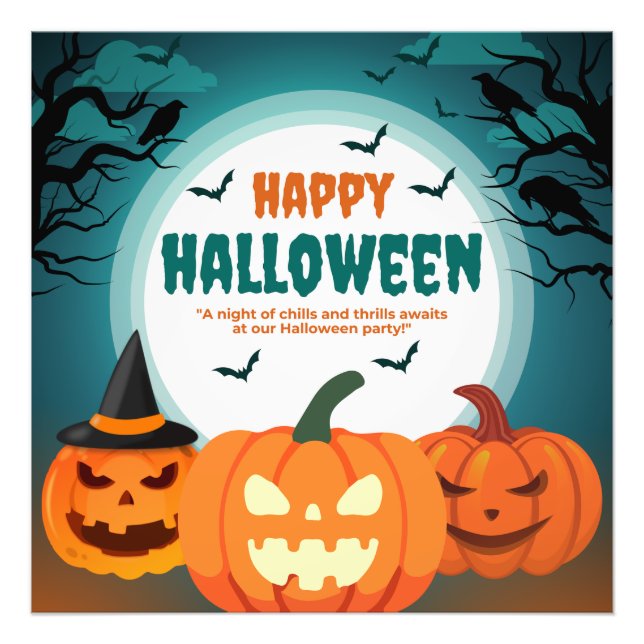 Foto ¡Feliz Poster de Halloween! (Frente)