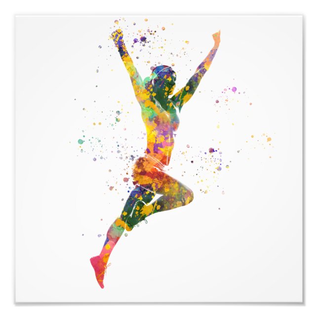 Foto Female runner in watercolor (Frente)