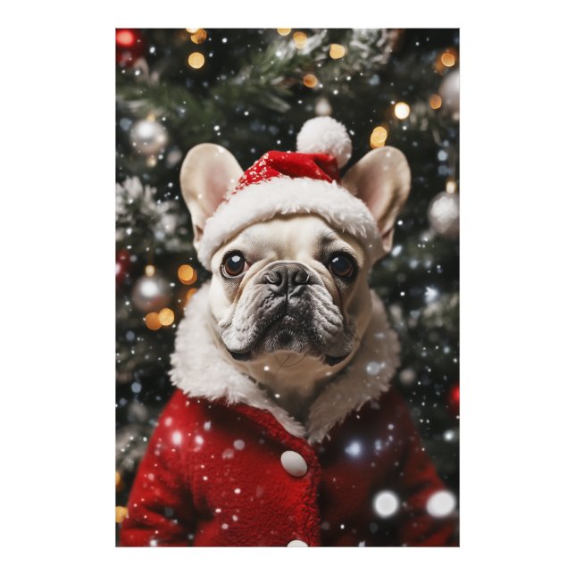 Foto Festive Frenchie: Un retrato navideño (Frente)