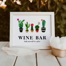 Fiesta Cactus Bridal Shower Wine Bar