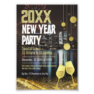Foto Fiesta de Año Nuevo editable personalizado