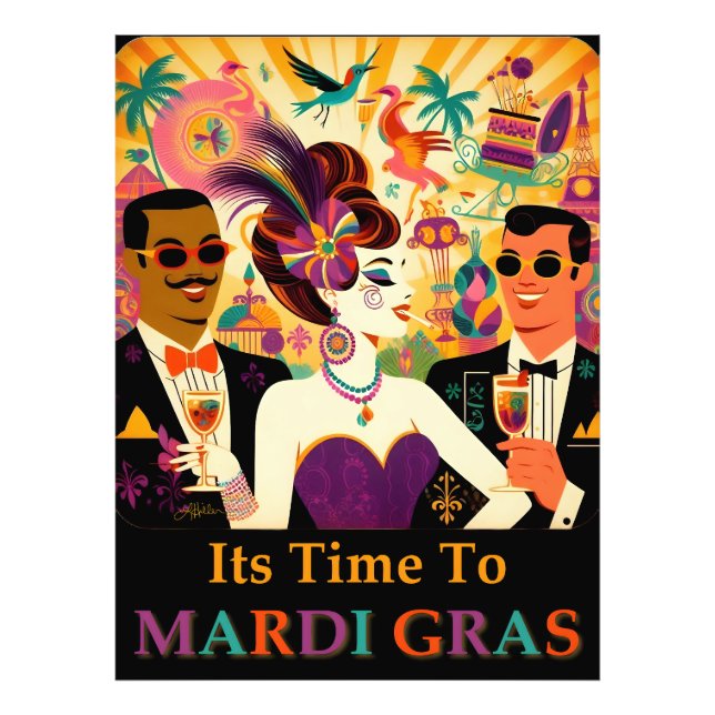 Foto Fiesta de cócteles de Mid Century Mardi Gras (Frente)