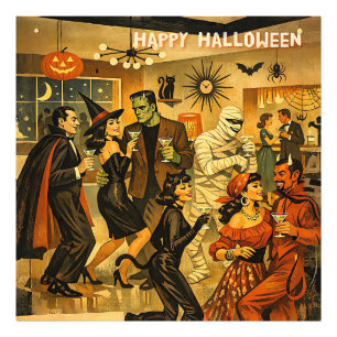 Foto Fiesta de Martini de Halloween Retro de la Mitad d