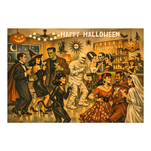 Foto Fiesta de Martini de Halloween Retro de la Mitad d (Frente)