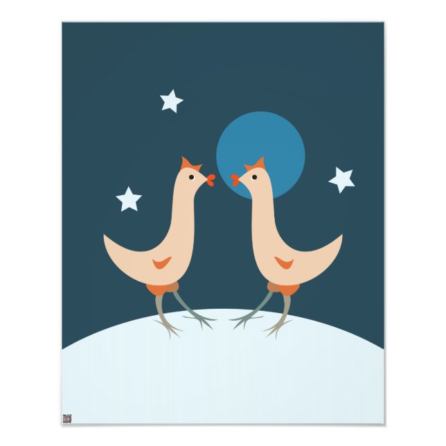 Foto Fiesta Nocturna de Gallinas Luna Divertida de Poll (Frente)