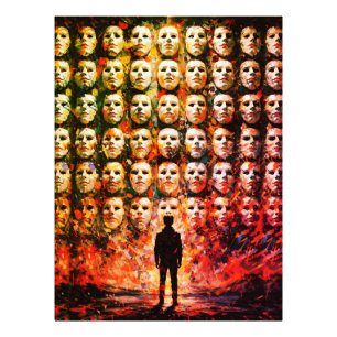 Foto Figura sin Rostro Multitud Enmascarada Impasto Sur