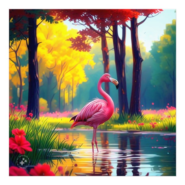 Foto Flamingo de pie en el lago-365476 (Frente)