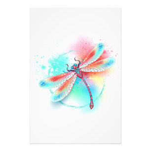 Foto Fléon roja sobre fondo acuarela