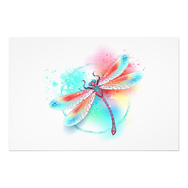 Foto Fléon roja sobre fondo acuarela (Frente)