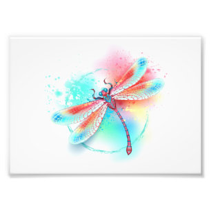 Foto Fléon roja sobre fondo acuarela