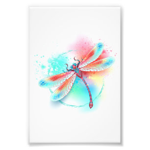 Foto Fléon roja sobre fondo acuarela