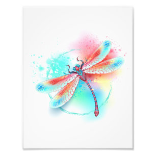 Foto Fléon roja sobre fondo acuarela