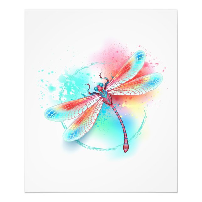 Foto Fléon roja sobre fondo acuarela (Frente)