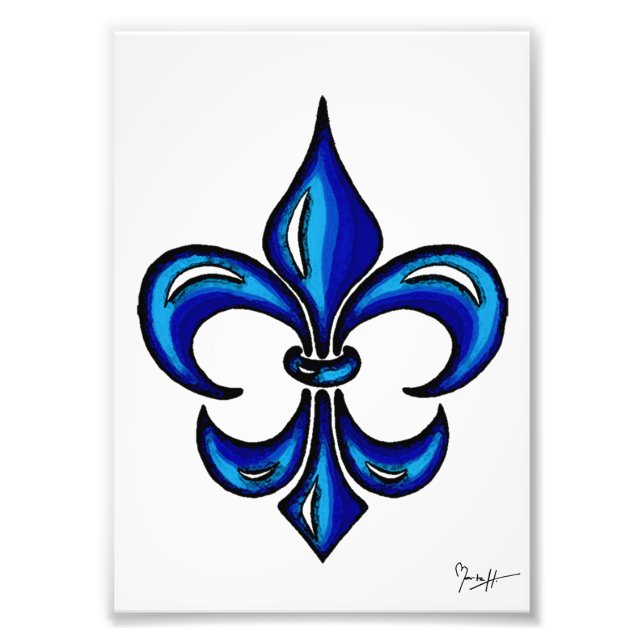 Foto Fleur de Lis en azul (Frente)