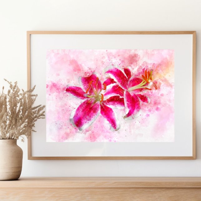 Foto Flor acuarela de Stargazer Lily - wb 03 (Subido por el creador)