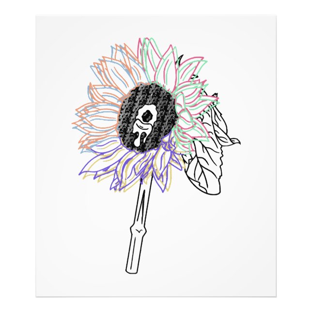 Foto Flor de Arcoíris Arte Funky (Frente)
