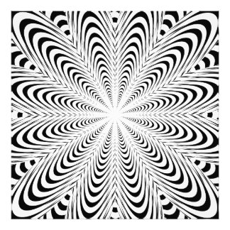 Foto Flor de ilusión óptica abstracta negra