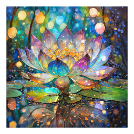 Foto Flor de Loto Iluminada en Floración