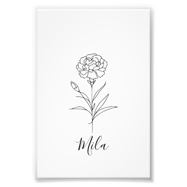 Foto Flor de natalidad personalizada en enero de carnac (Frente)
