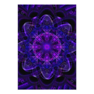 Foto Flor espiral Fractal Oscuro Púrpura UV Pixel