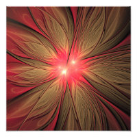 Flor fractal de fanatismo rojo