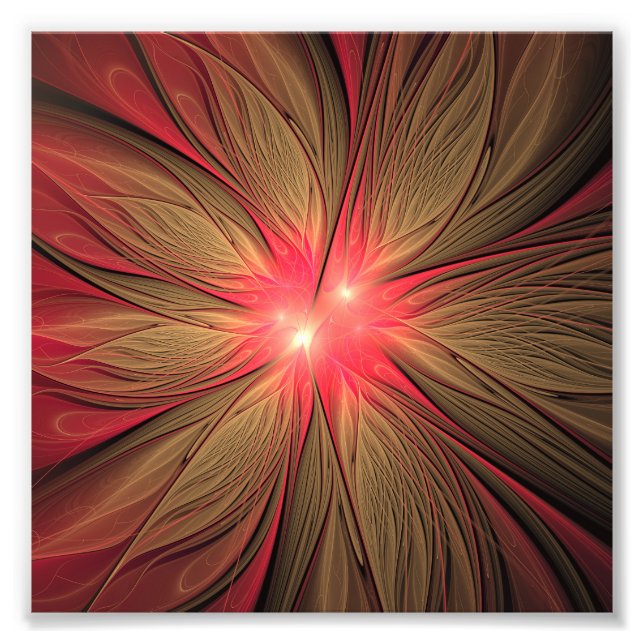 Foto Flor fractal de fanatismo rojo (Frente)
