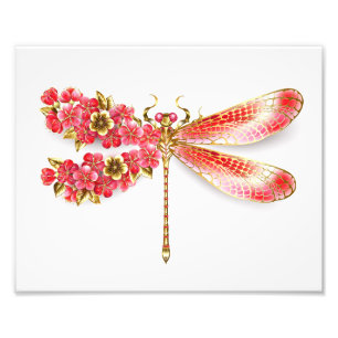 Foto Flor libélula con sakura de joyas