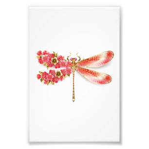 Foto Flor libélula con sakura de joyas