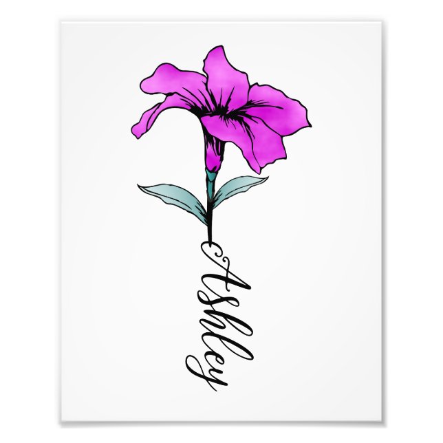 Foto Flor lirio rosa personalizada (Frente)