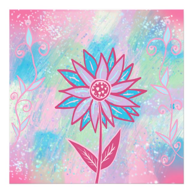 Foto Flor Pastel dibujada a mano (Frente)