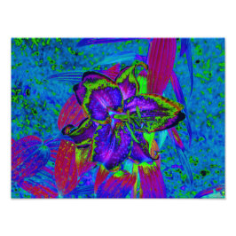 Foto Flor Psicodélica morada y lirio verde limón