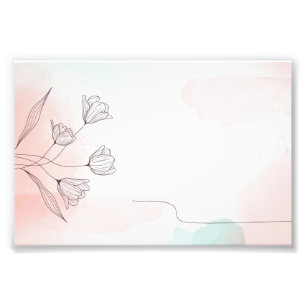 Foto Flora de acuarela rosa romántica